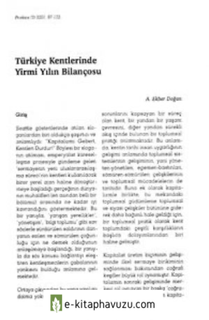 Ali Ekber Doğan - Türkiye Kentlerinde Son Yirmi Yılın Bilançosu