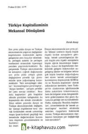Faruk Ataay - Türkiye Kapitalizminin Mekansal Dönüşümü kitabı indir