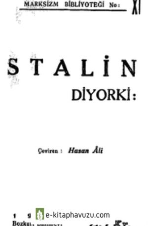 Stalin - Marksizm Bibloteği Stalin Diyorki