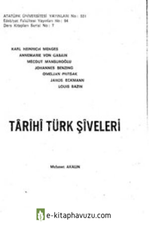 Mehmet Akalın - Tarihi Türk Şiveleri kiabı indir