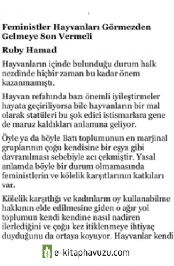 Ruby Hamad - Feministler Hayvanları Görmezden Gelmeye Son Vermeli