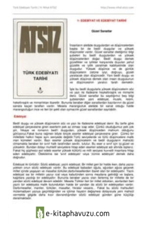 Türk Edebiyatı Tarihi (1) kiabı indir