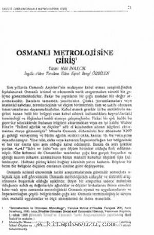 Osmanlı Metrolojisine Giriş