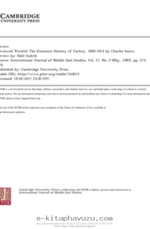 The Economic History Of Turkey, 1800-1914 By Charles Issawi (Kitap İncelemesi)