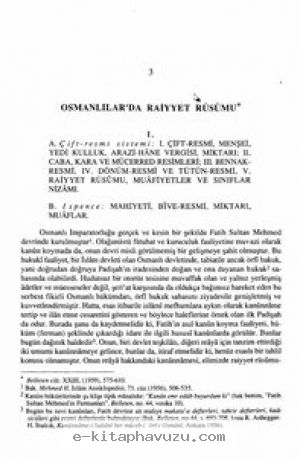 Osmanlılar'da Raiyyet Rüsumu