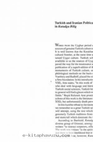 Turkish And Iranian Political Theories And Traditions İn Kutadgu Bilig